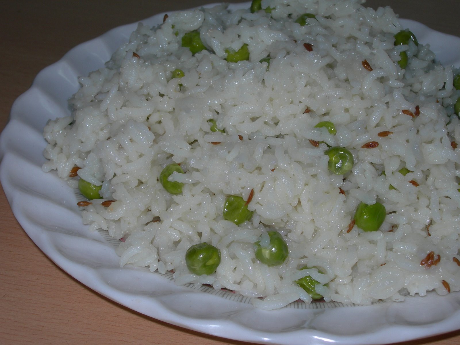 Simple Peas and Jeera Rice