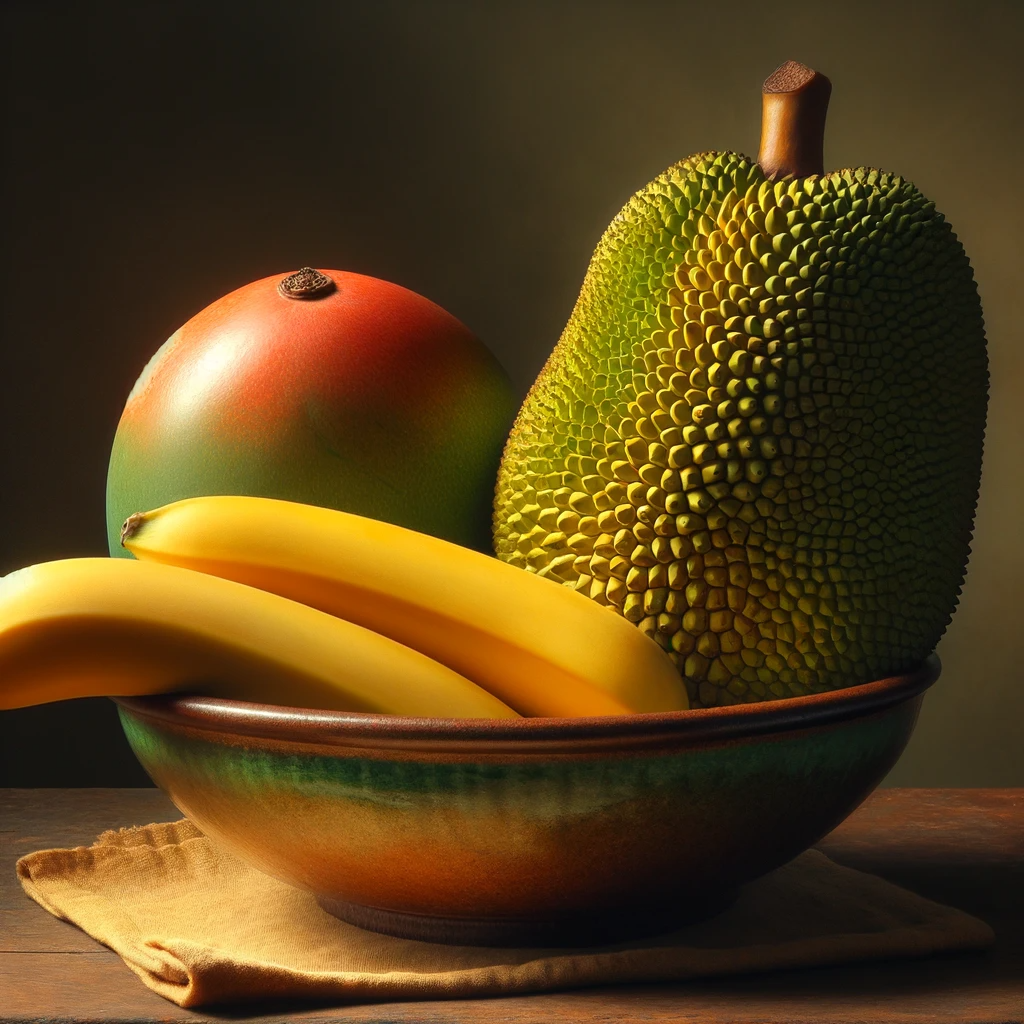 image of mango, jackfruit and banana referred to as Mukkani in Tamil